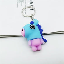 Load image into Gallery viewer, Korean Bangtan Boys Cartoon Keychain Personalized Cute Key Chain 3D PVC Doll Keychains For Women Men Key Ring Chain Bag Pendant