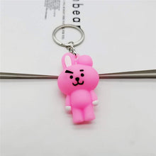 Load image into Gallery viewer, Korean Bangtan Boys Cartoon Keychain Personalized Cute Key Chain 3D PVC Doll Keychains For Women Men Key Ring Chain Bag Pendant