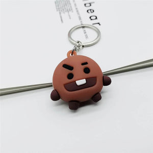Korean Bangtan Boys Cartoon Keychain Personalized Cute Key Chain 3D PVC Doll Keychains For Women Men Key Ring Chain Bag Pendant